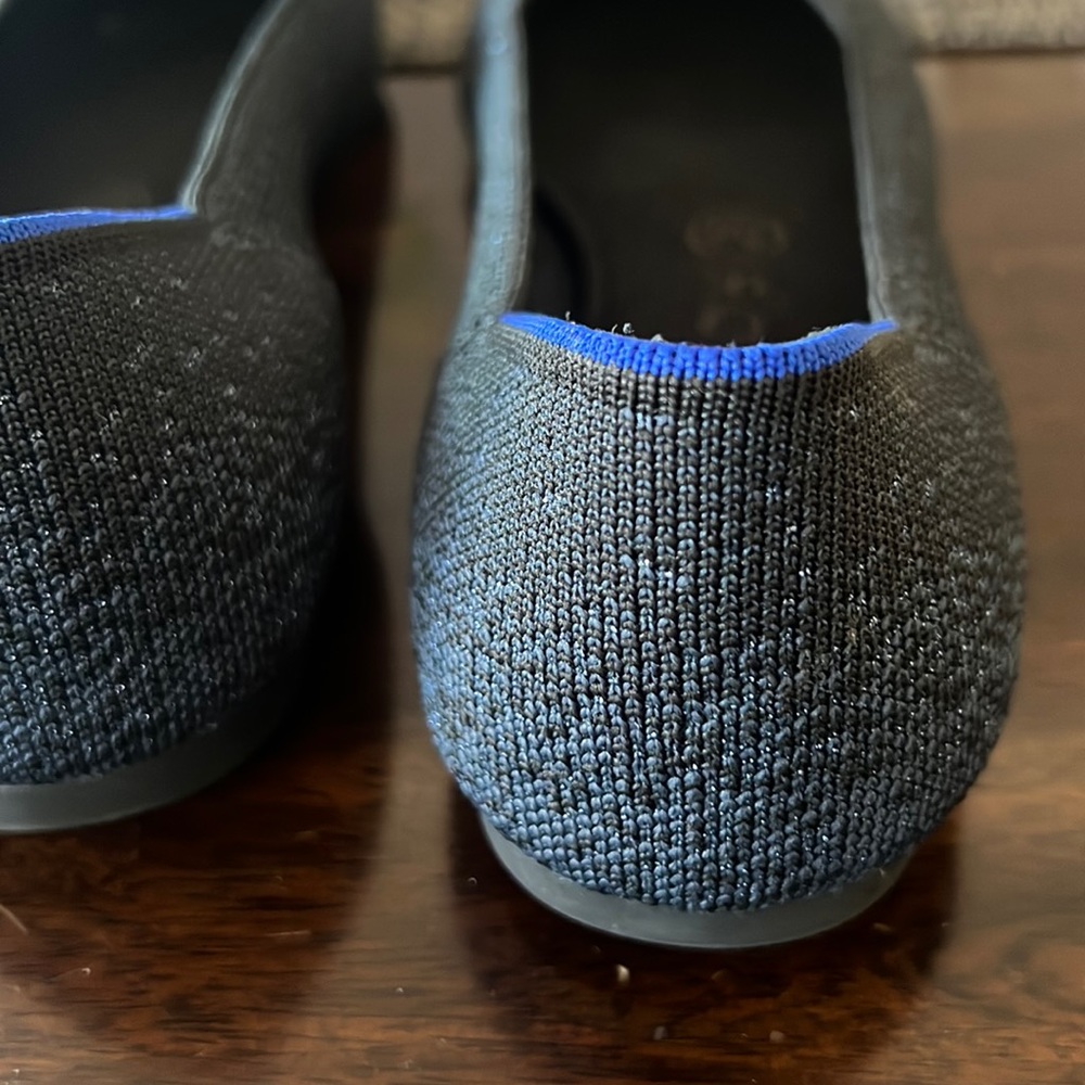 Rothy’s Black And Blue Zebra Sparkle Points 8.5 E… - image 5